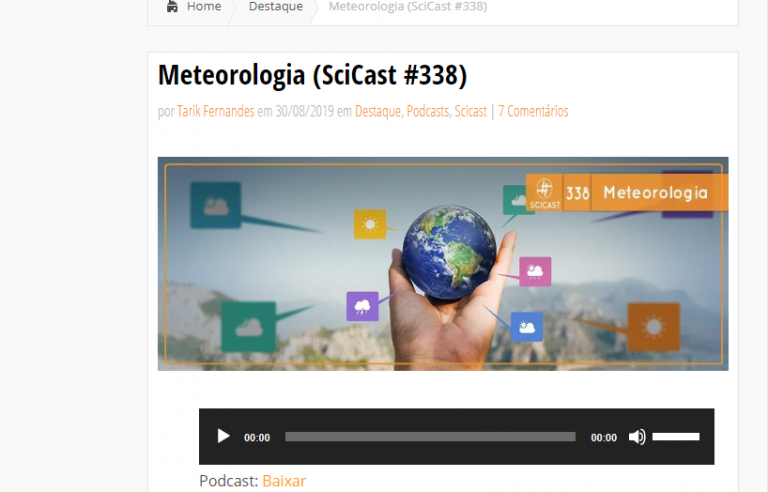 Episódio do SciCast sobre Meteorologia