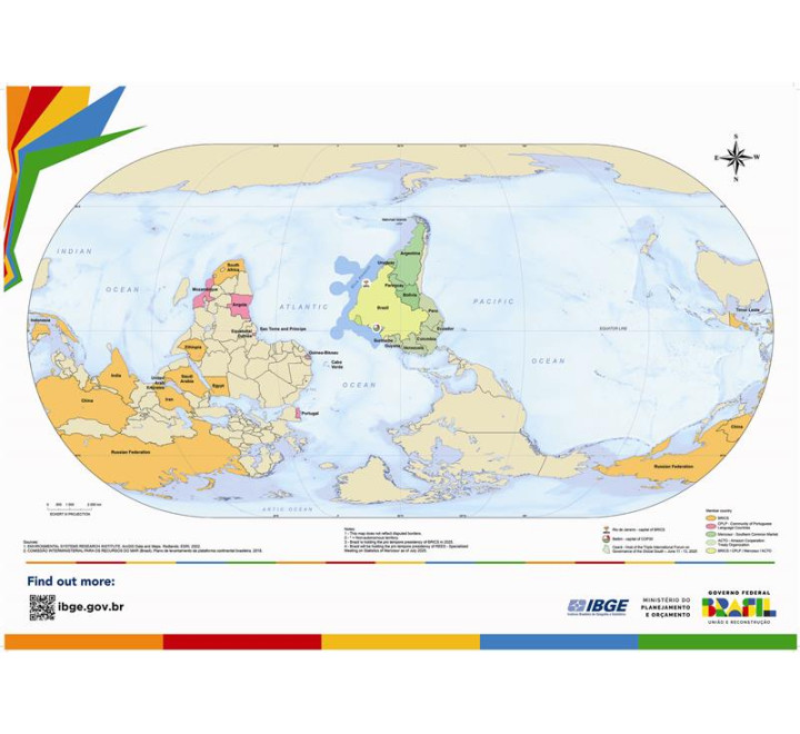 E o mapa de cabeça pra baixo do IBGE?